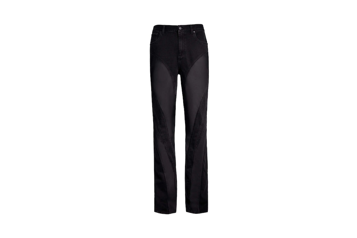 Pre-owned Mugler H&m Spiral-panel Jeans (mens) Black