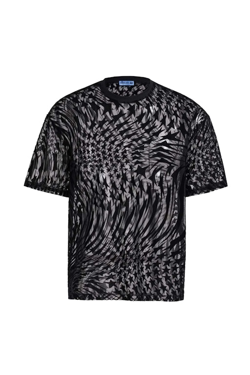 Pre-owned Mugler H&m Swirling Star Mesh T-shirt (mens) Black