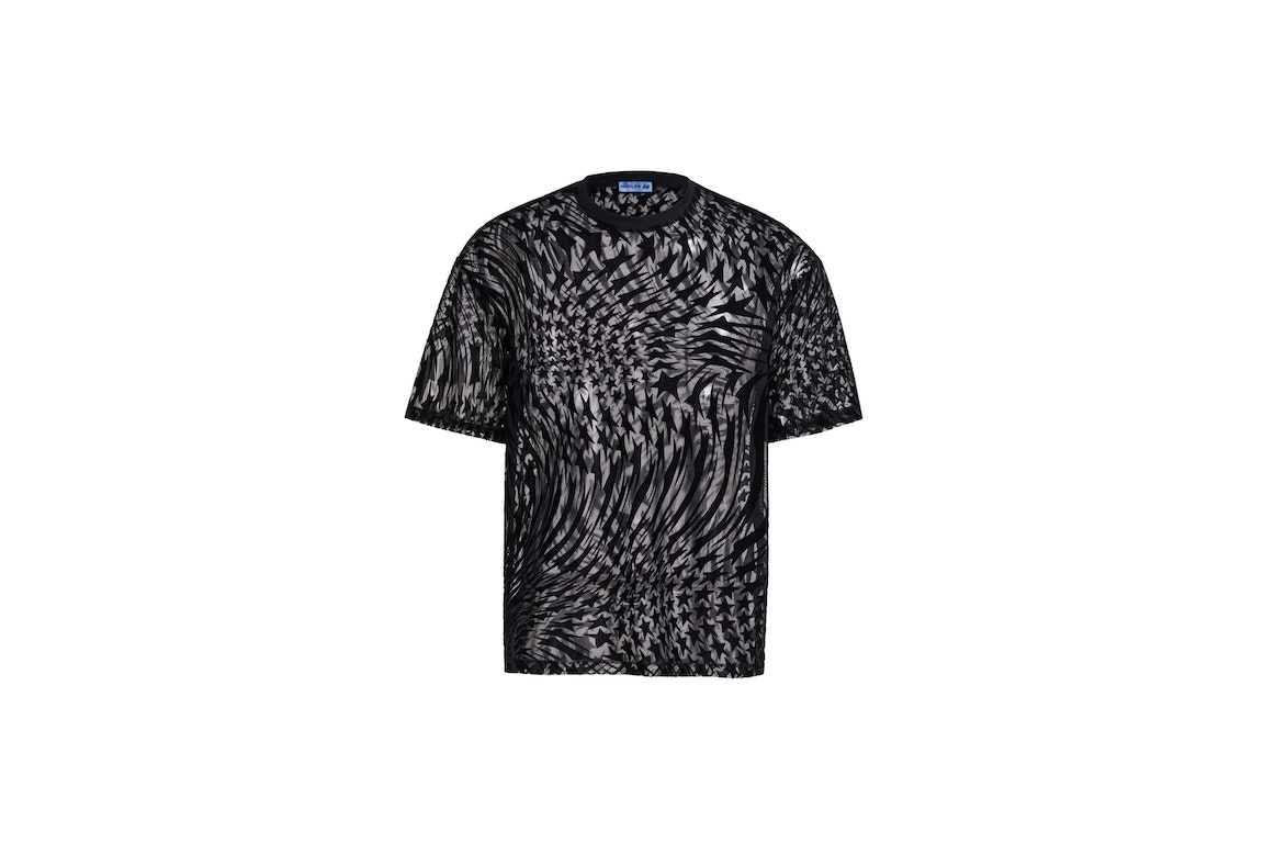 Pre-owned Mugler H&m Swirling Star Mesh T-shirt (mens) Black