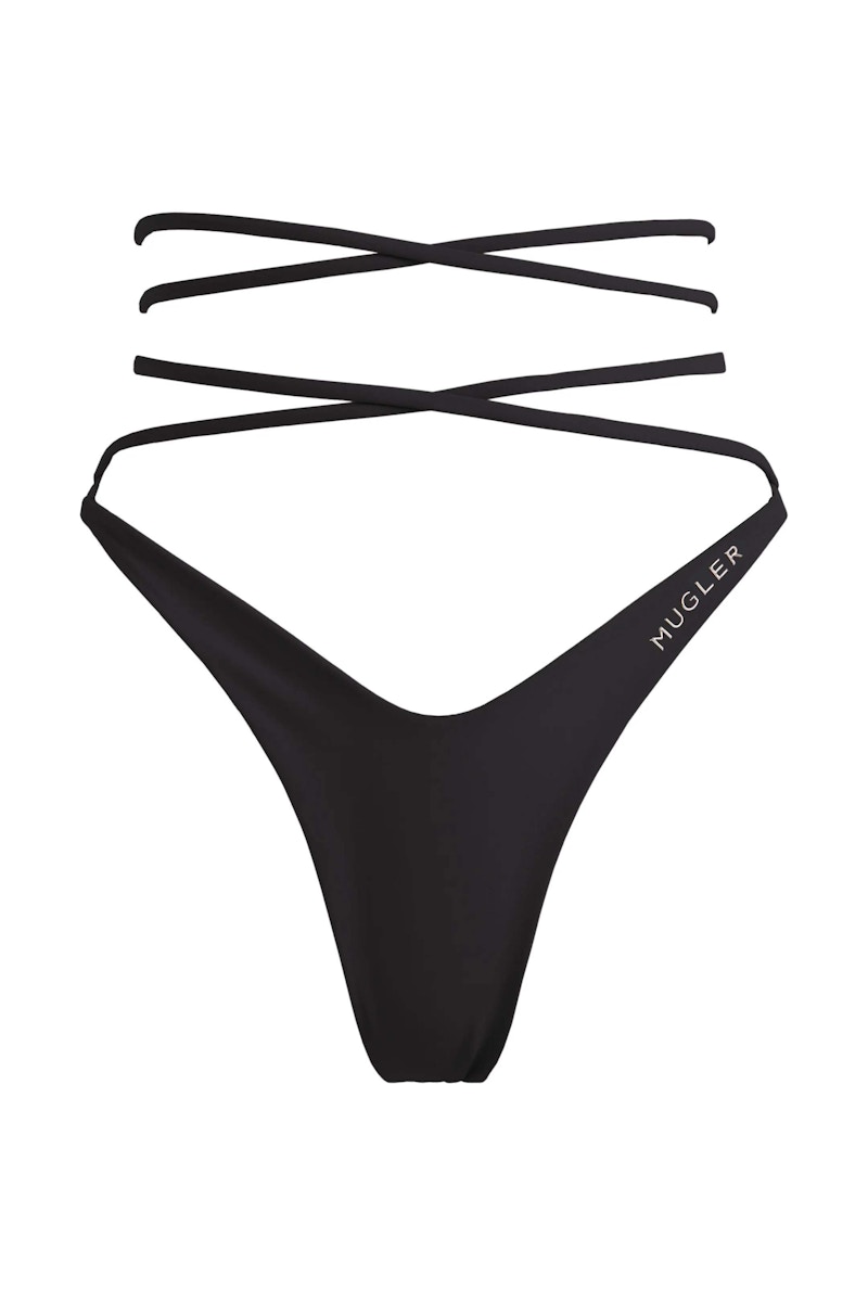 Mugler Black Cutout Bikini Top