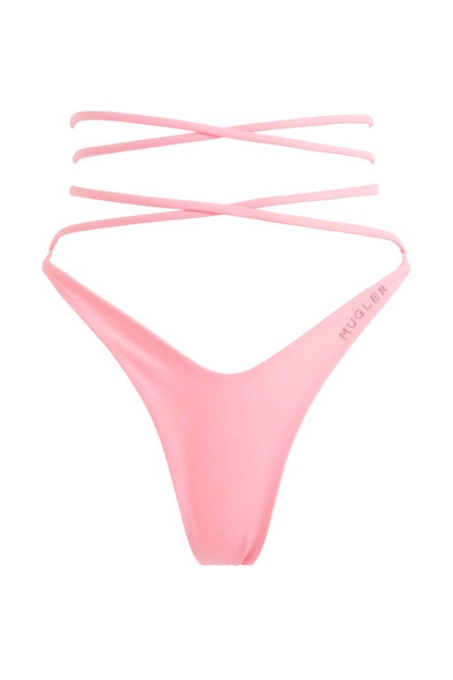 Pre-owned Mugler H&m Tie Bikini Bottoms Pink
