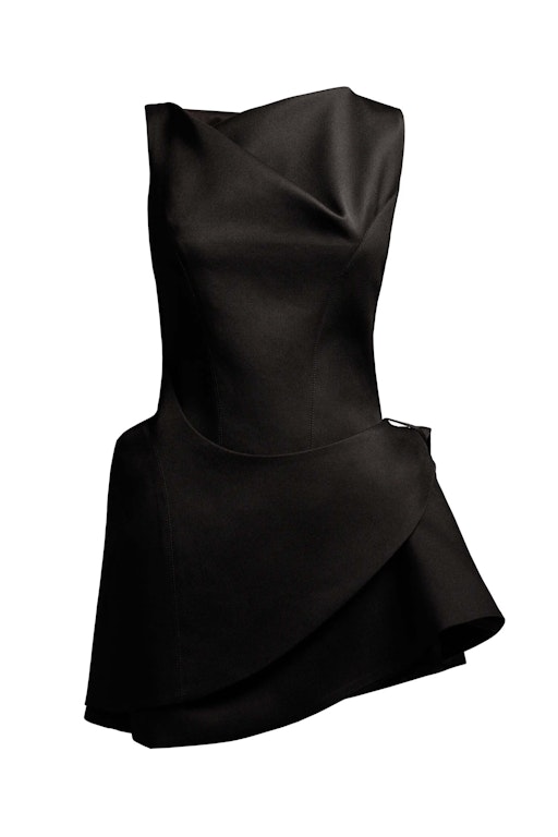 Pre-owned Mugler H&m Wool Mini Dress Black