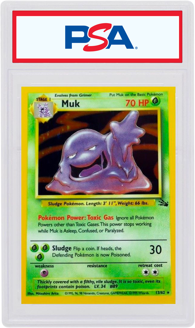Muk 13/62 Fossil Set Holo Pokemon Card 