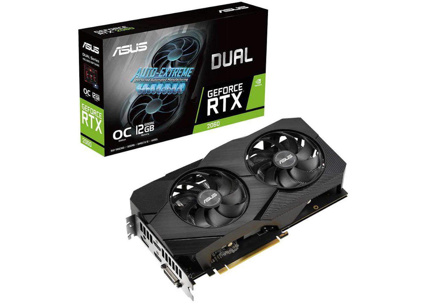 NVIDIA ASUS Dual GeForce RTX 2060 EVO 12G OC Graphics Card DUAL-RTX2060 ...