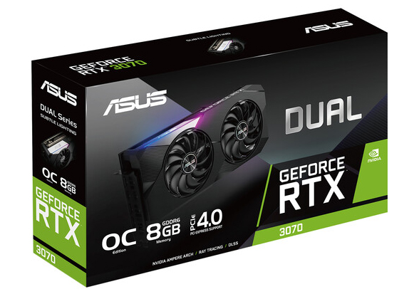NVIDIA ASUS GeForce RTX3070 Dual OC Graphics Card (DUAL-RTX3070-O8G)