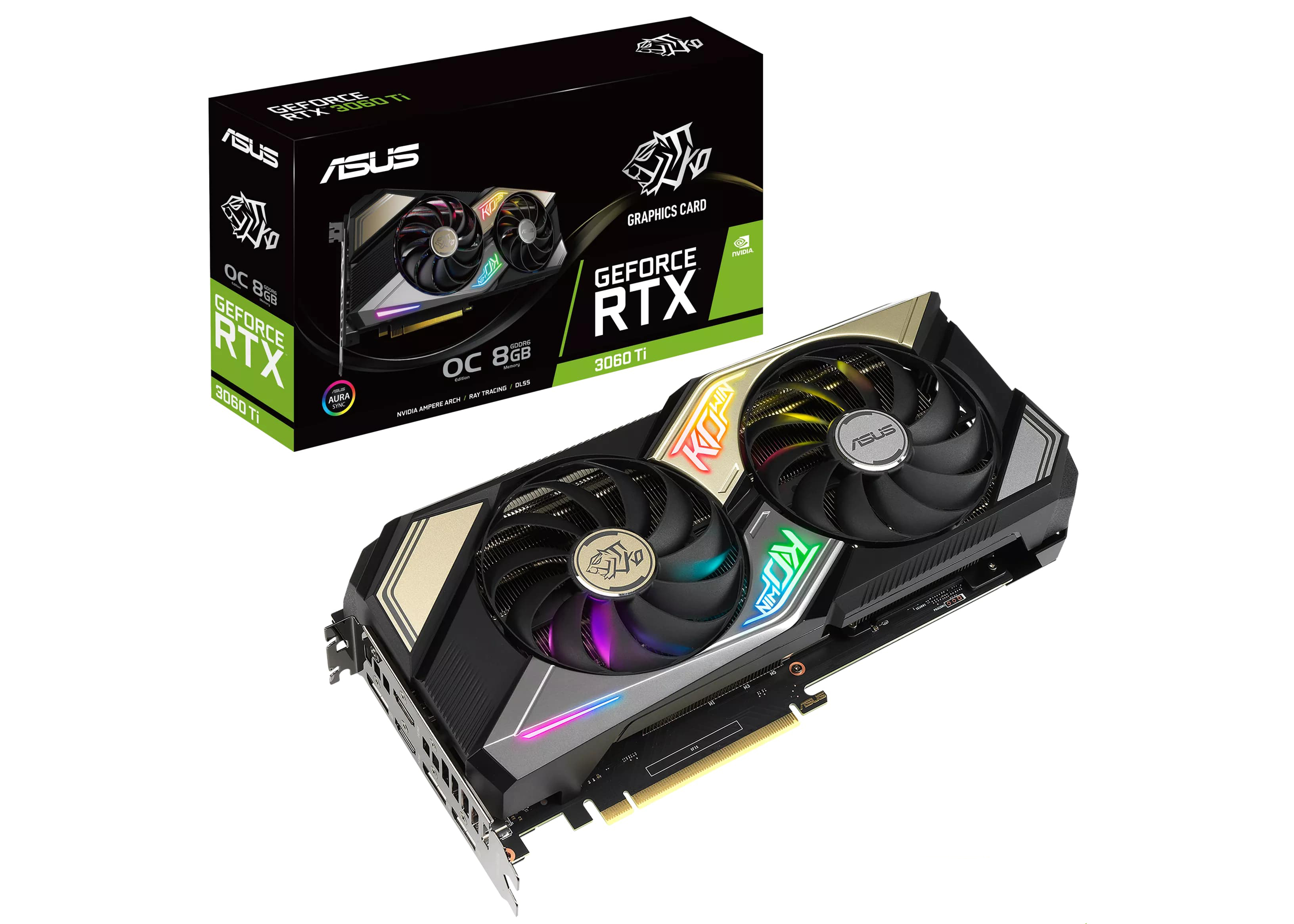 NVIDIA ASUS KO GeForce RTX 3060 Ti V2 8G OC LHR Graphics Card KO