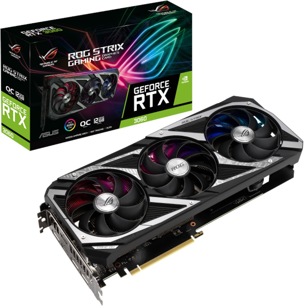 Nvidia Asus Rog Strix Gaming Geforce Rtx 3060 12gb Oc V2 Lhr Graphics