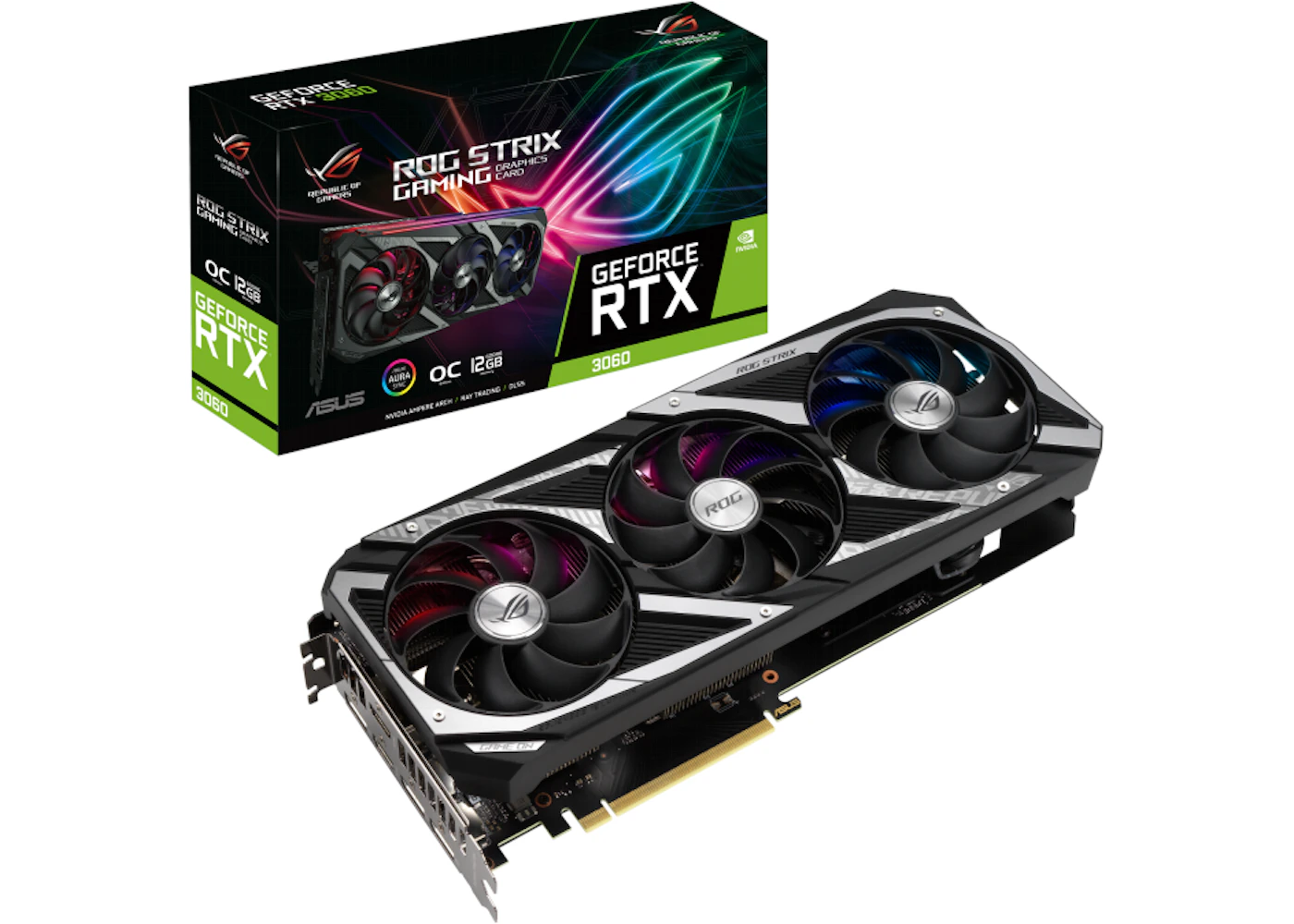 NVIDIA ASUS ROG STRIX Gaming GeForce RTX 3060 12GB OC V2 LHR Graphics Card  (ROG-STRIX-RTX3060-O12G-V2-GAMING)
