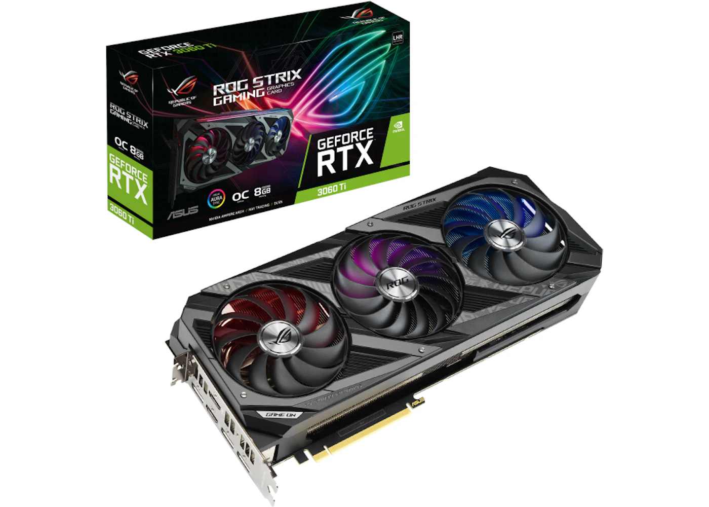 NVIDIA ASUS ROG STRIX Gaming GeForce RTX 3060 Ti 8GB OC V2 LHR Graphics  Card (ROG-STRIX-RTX3060TI-O8G-V2-GAMING)