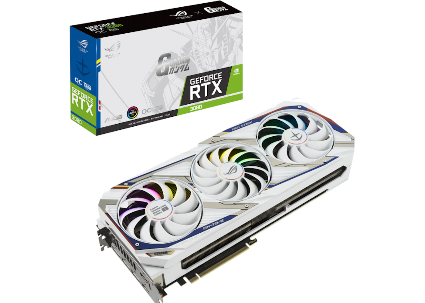 NVIDIA ASUS ROG STRIX GeForce RTX 3080 GUNDAM Edition 10G OC Graphics Card  (ROG-STRIX-GeForce-RTX-3080-GUNDAM-EDITION)
