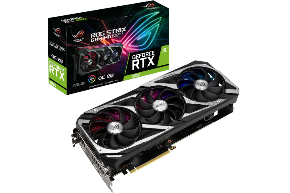 NVIDIA ASUS ROG STRIX GeForce RTX 3060 OC Edition 12GB Graphics Card (ROG-STRIX-RTX3060-O12G-GAMING)