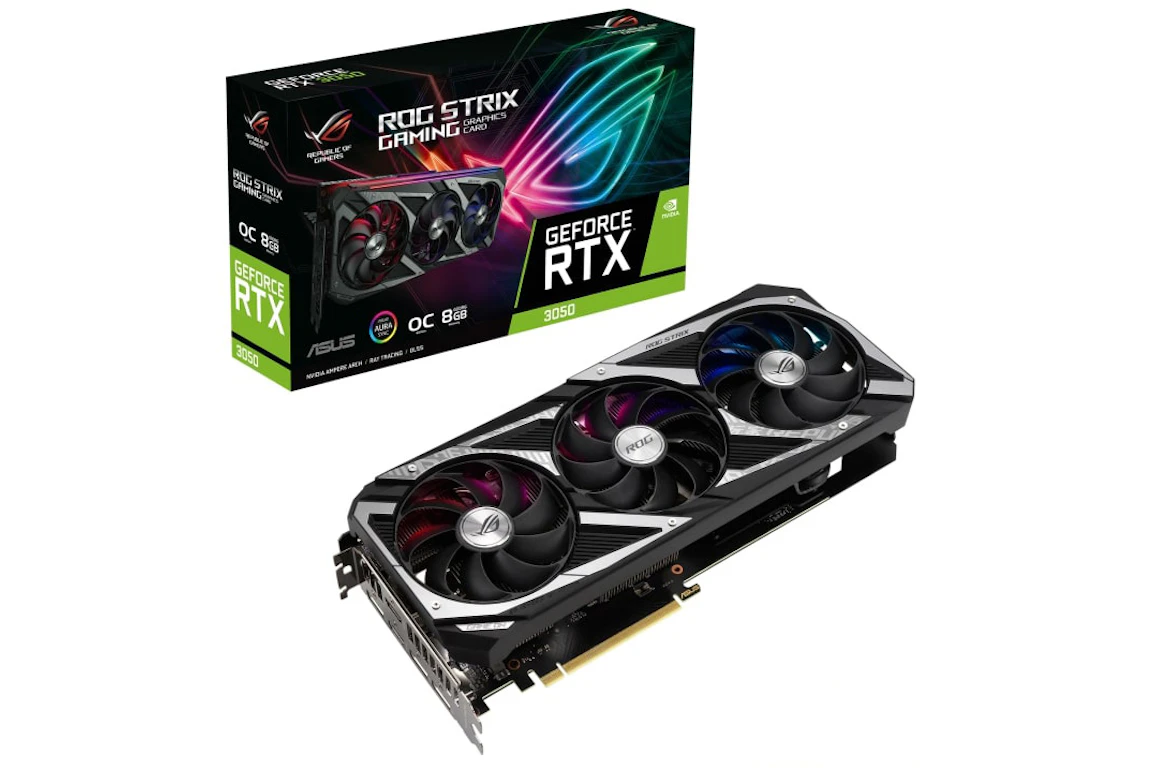NVIDIA ASUS ROG Strix GeForce RTX 3050 8G OC Graphics Card (rog-strix-rtx3050-O8g-gaming)