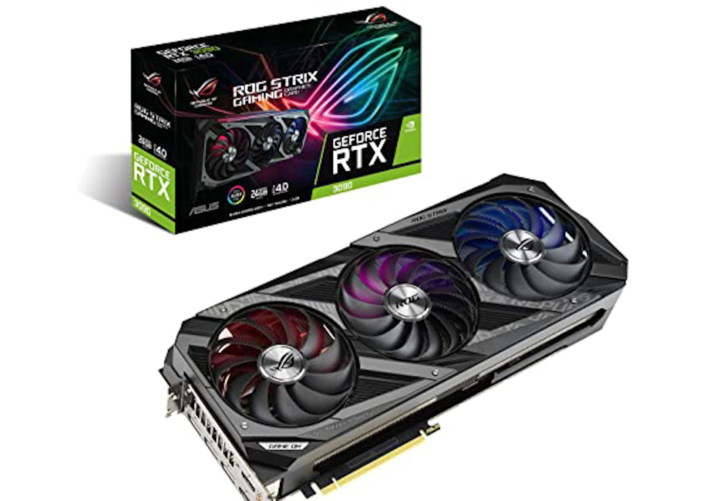 NVIDIA ASUS Strix GeForce RTX 3090 OC 24GB GDDR6X Graphics Card (ROG-STRIX- RTX3090-O24G-GAMING) Black - US
