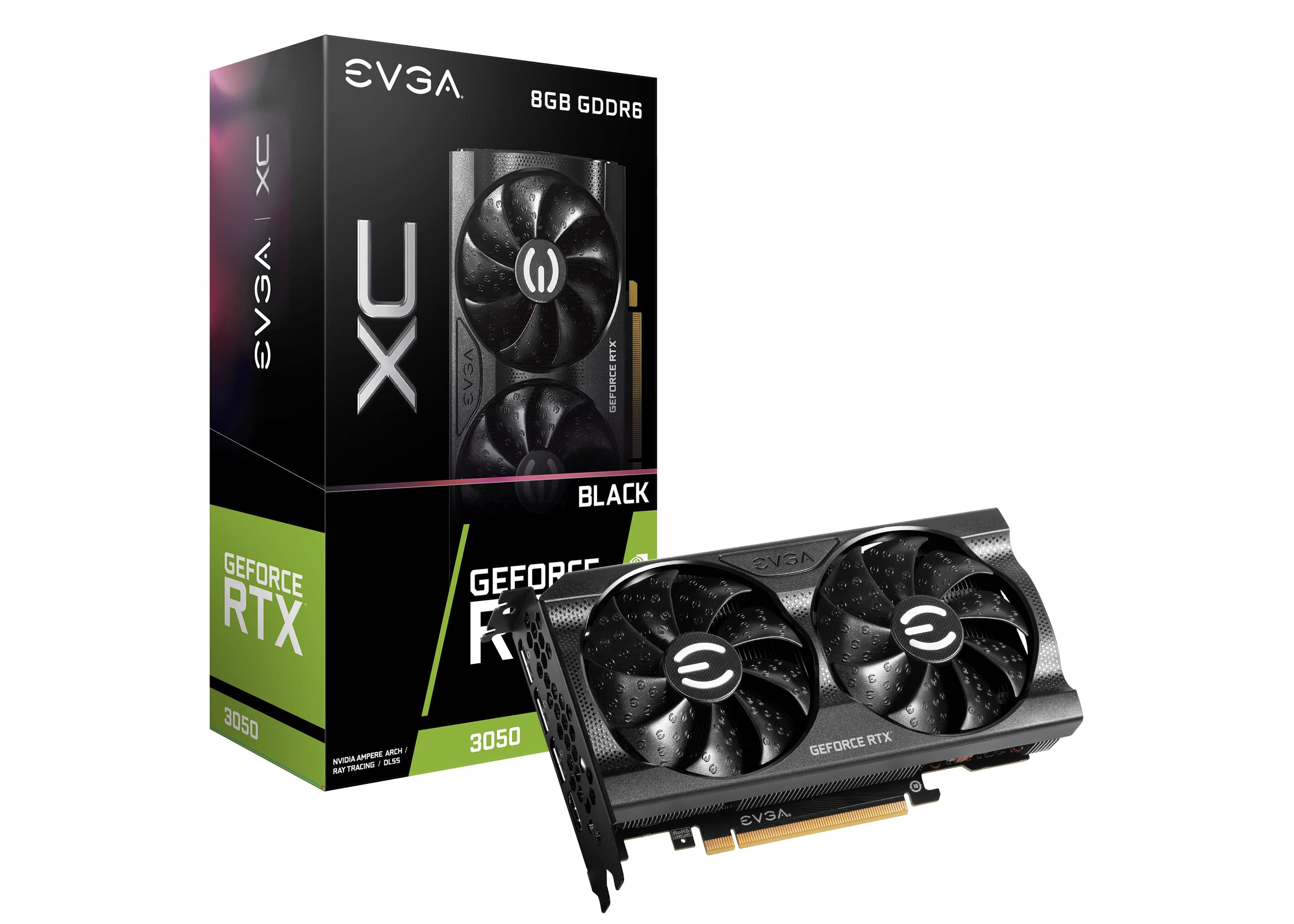 NVIDIA EVGA GeForce RTX 3050 XC BLACK GAMING 8G Graphics Card 08G-P5-3551-KR