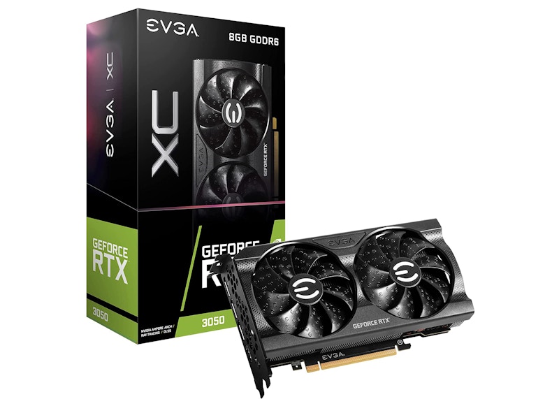 NVIDIA EVGA GeForce RTX 3050 XC BLACK GAMING 8G Graphics Card 08G