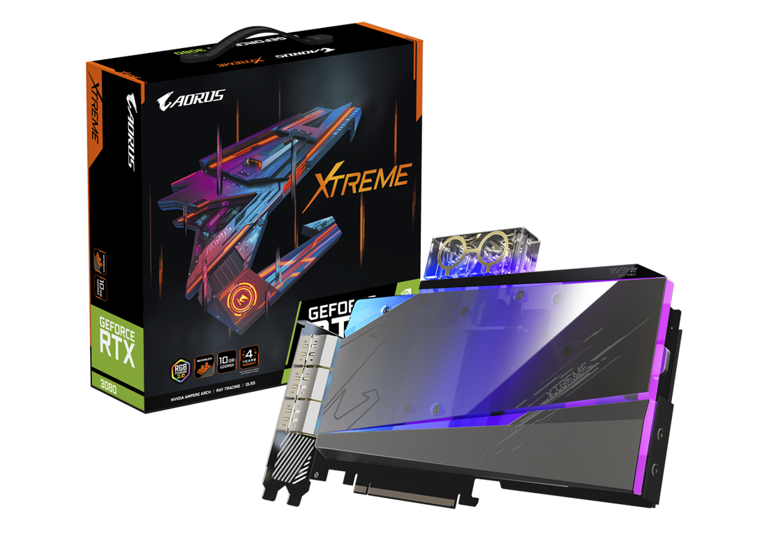 NVIDIA GIGABYTE AORUS GeForce RTX 3080 XTREME WATERFORCE WB 10G Graphics  Card (GV-N3080AORUSX WB-10GD) - US