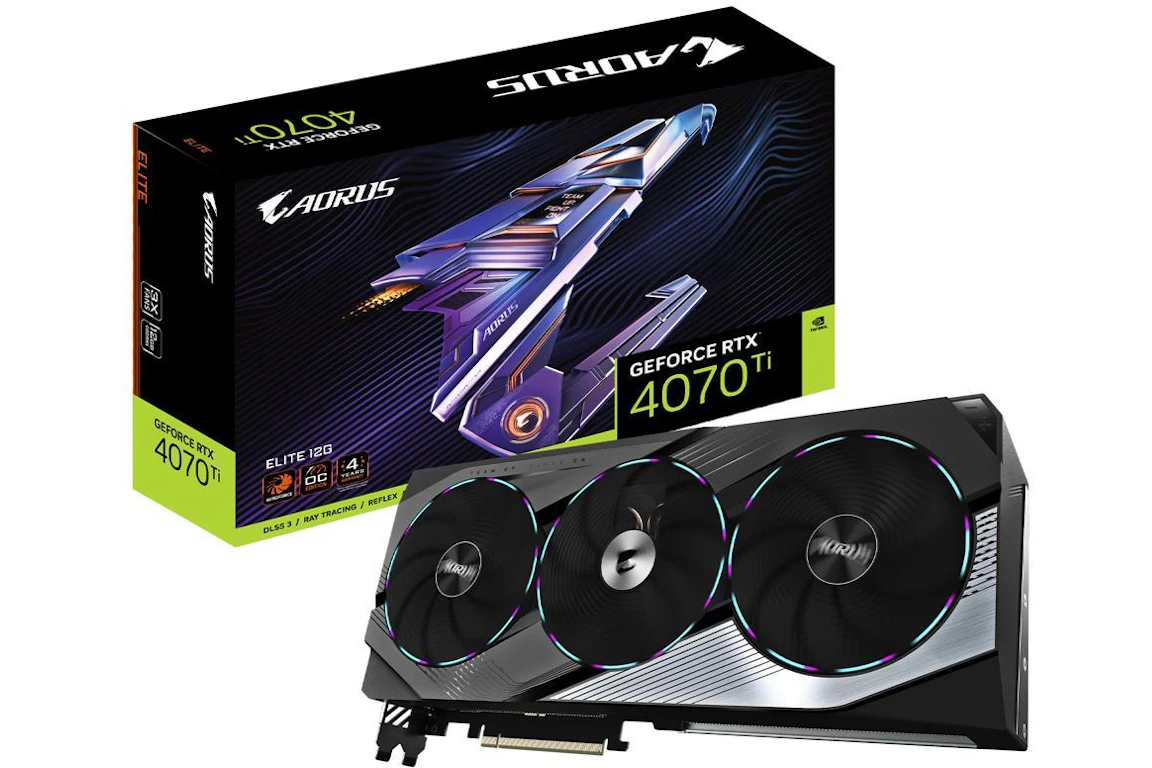 NVIDIA GIGABYTE AORUS GeForce RTX 4070 Ti ELITE 12G Graphics Card GV-N407TAORUS E-12GD
