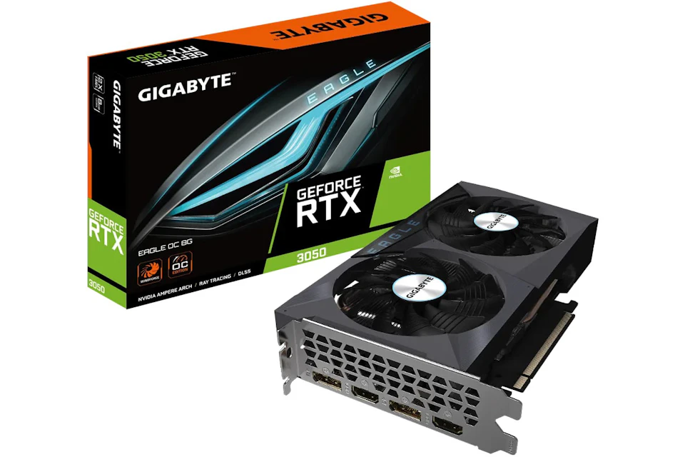 NVIDIA GIGABYTE GeForce RTX 3050 EAGLE 8G OC Graphics Card (GV-N3050EAGLE OC-8GD)
