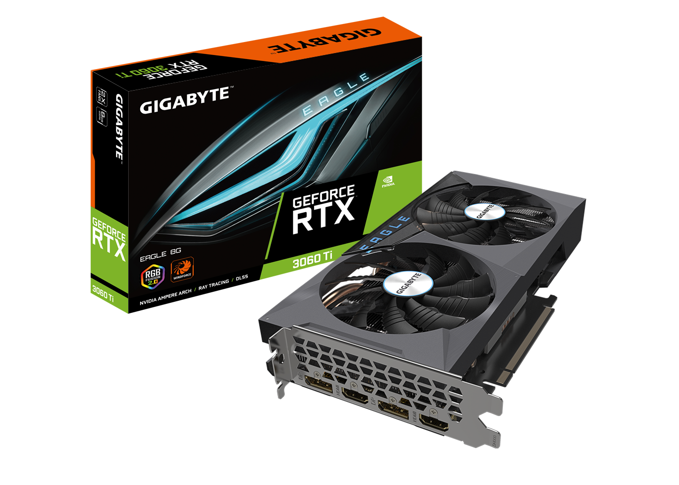 NVIDIA GIGABYTE GeForce RTX 3060 Ti Eagle 8G Rev 2.0 LHR Graphics Card  (GV-N306TEAGLE-8GD) - US
