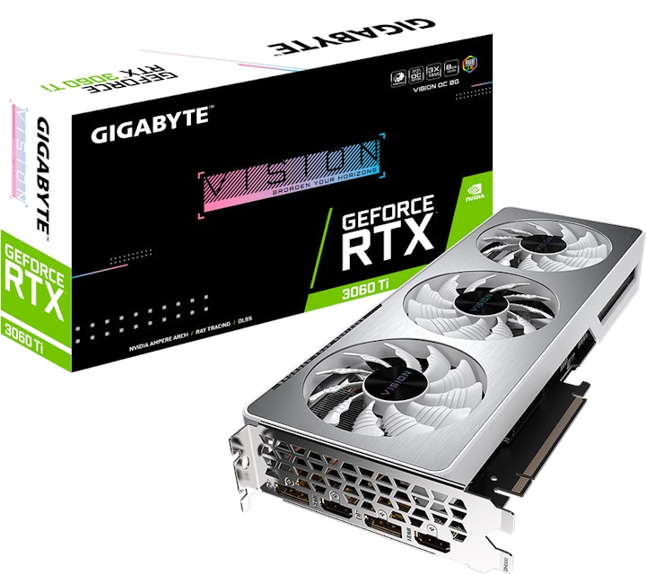 NVIDIA GIGABYTE GeForce RTX 3060 Ti VISION (rev. 2.0) 8G OC LHR Graphics  Card (GV-N306TVISION OC-8GD Rev2) - US