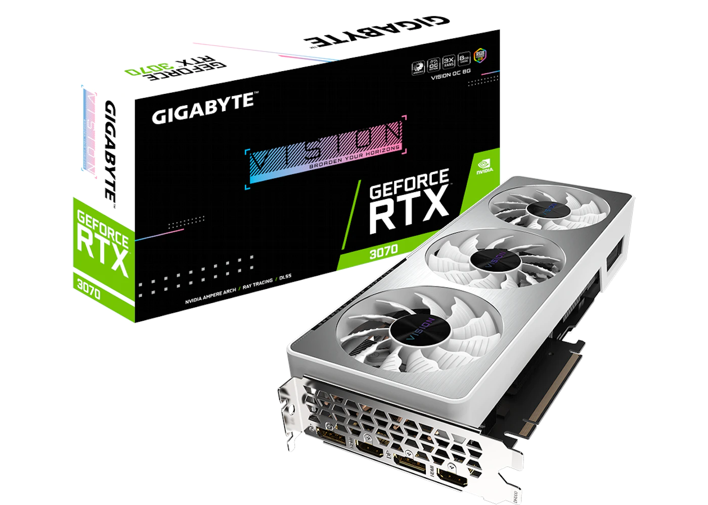 NVIDIA GIGABYTE GeForce RTX 3070 VISION (rev. 2.0) 8G OC LHR Graphics Card  (GV-N3070VISION OC-8GD Rev2)