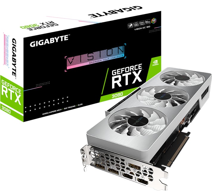NVIDIA GIGABYTE GeForce RTX 3080 VISION (rev. 2.0) 10G OC LHR ...