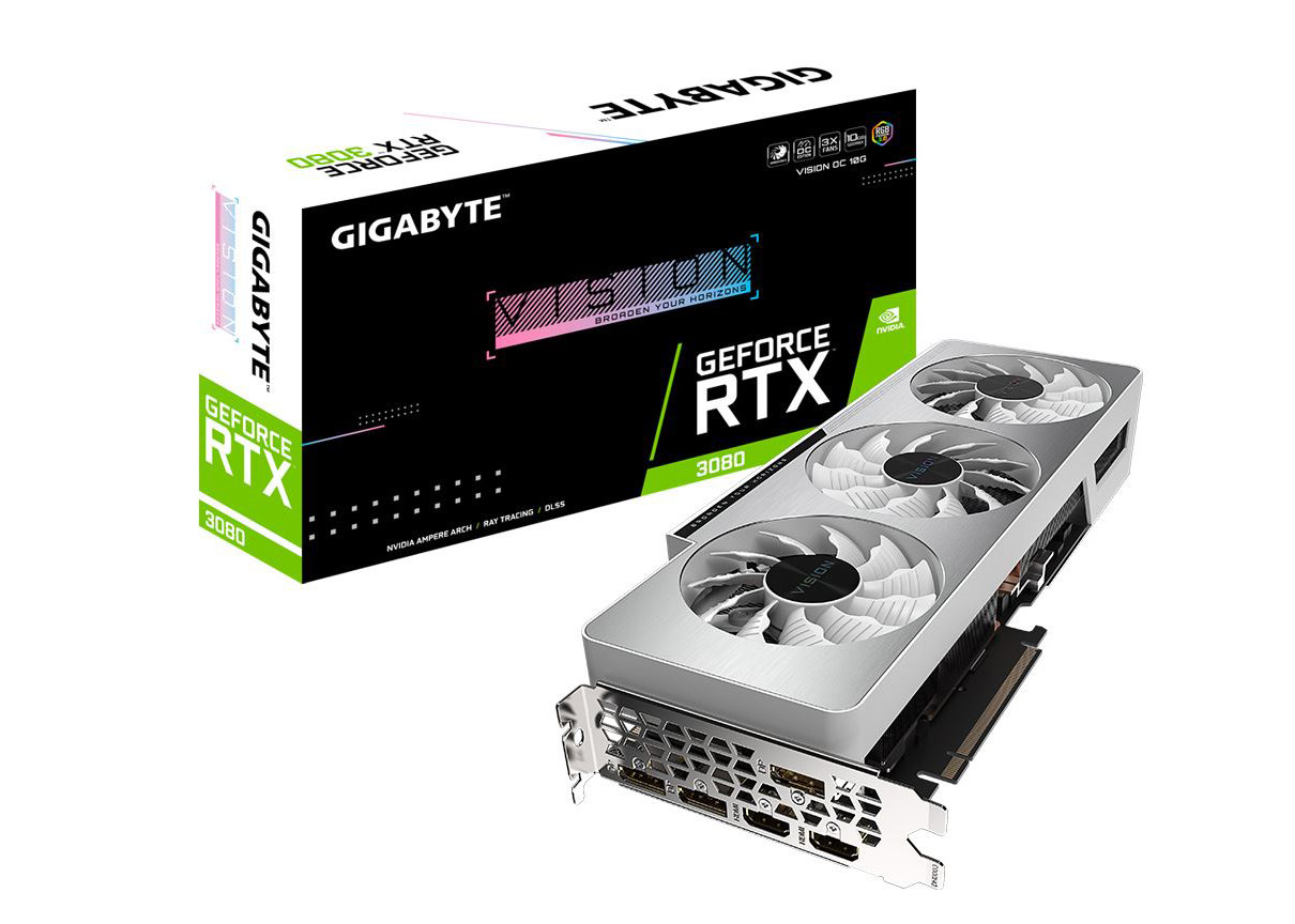 NVIDIA GIGABYTE GeForce RTX 3080 Vision 10G OC Graphics Card (GV ...