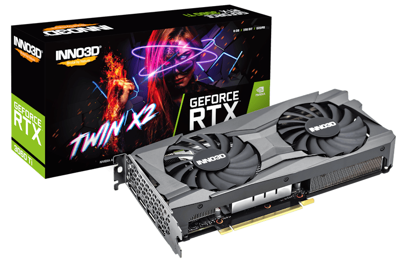 NVIDIA Inno3D RTX 3060 Ti Twin X2 8G LHR Graphics Card N306T2-08D6