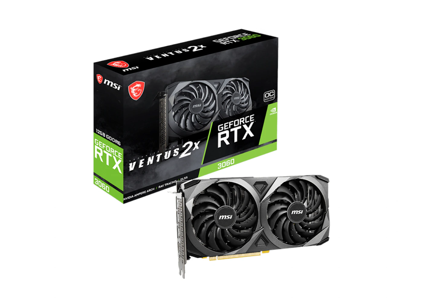 NVIDIA MSI GeForce RTX 3060 Gaming VENTUS 2X 12G Over Clock NVIDIA MSI GeForce RTX 3060 Gaming VENTUS 2X 12G Over Clock
