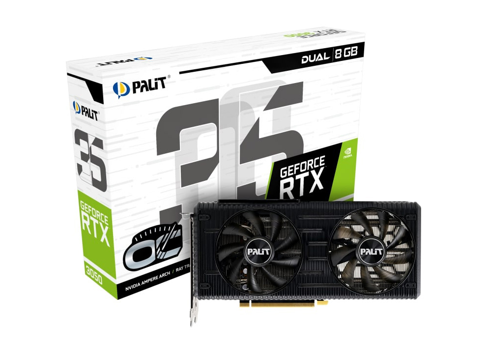 NVIDIA Palit RTX 3060 Ti Dual OC 8G Graphics Card (NE6306TS19P2