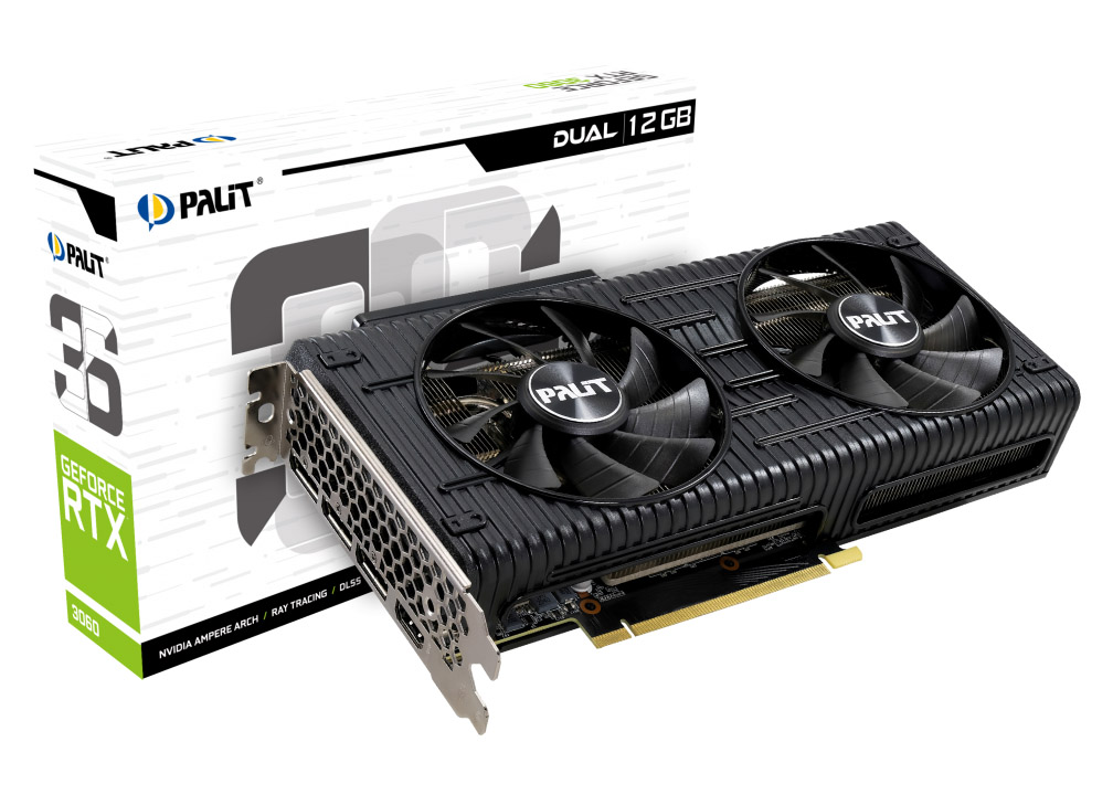 NVIDIA Palit GeForce RTX 3060 12G Dual Graphic Card (NE63060019K9
