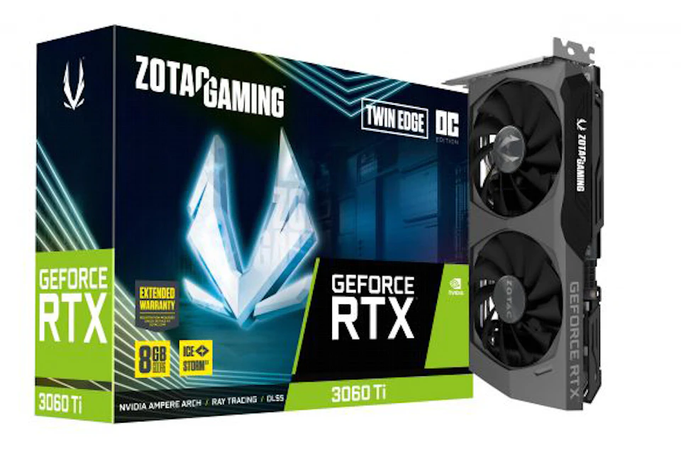 NVIDIA ZOTAC GAMING GeForce RTX 3060 TI TWIN EDGE OC 8G LHR Graphics Card (ZT-A30610H-10MLHR)