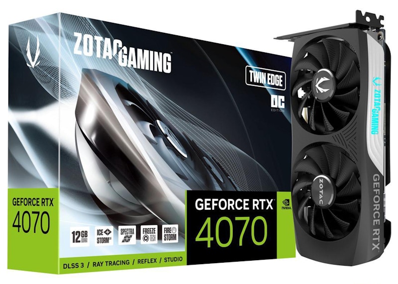 NVIDIA ZOTAC Gaming GeForce RTX 4070 Twin Edge OC 12GB Graphics