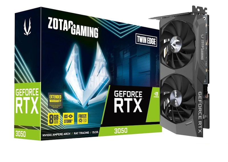 NVIDIA ZOTAC GeForce RTX 3050 GAMING Twin Edge 8G Graphics Card