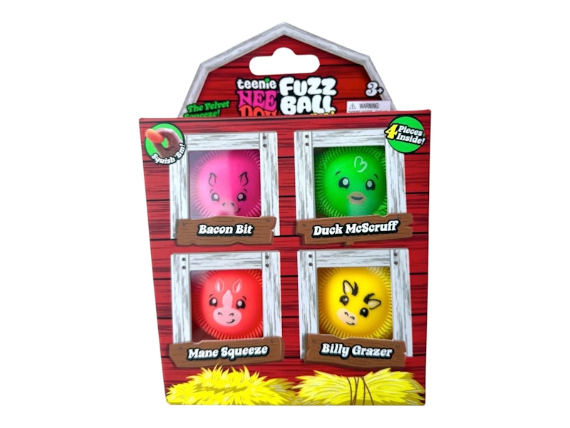 NeeDoh Barnyard Fuzzball Squishy Fidget Toy 4-Pack