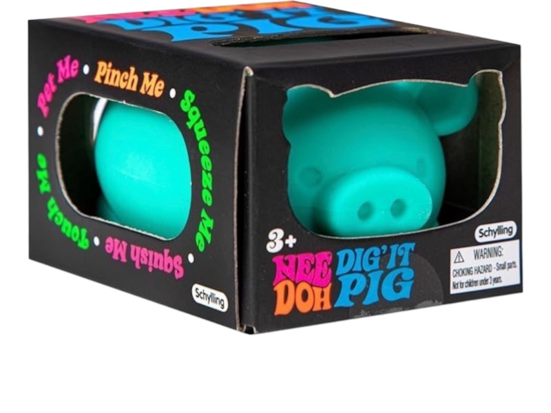 NeeDoh Dig’ It Pig Squishy Fidget Toy Blue