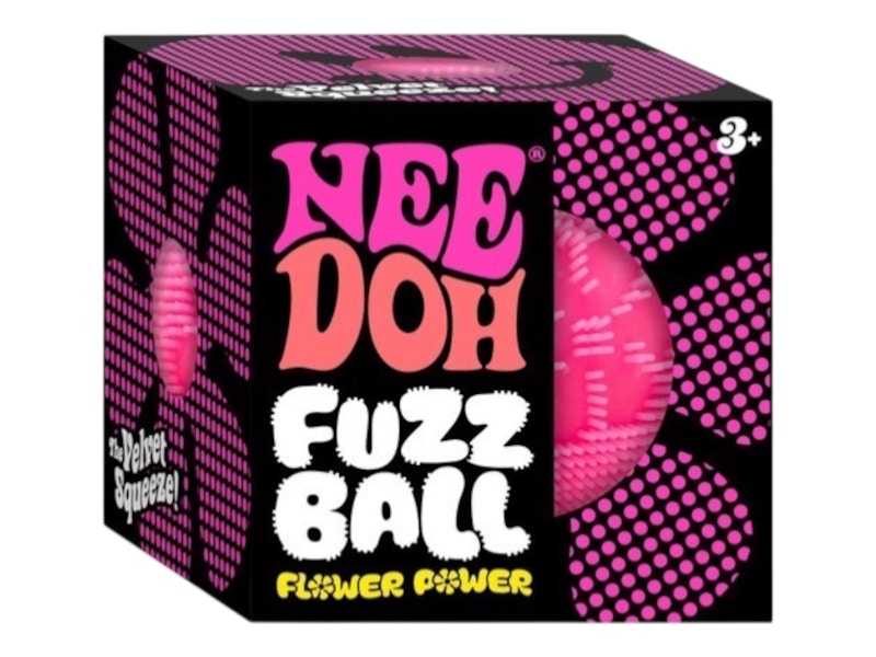 NeeDoh Flower Power Fuzz Ball Squishy Fidget Toy Pink - US