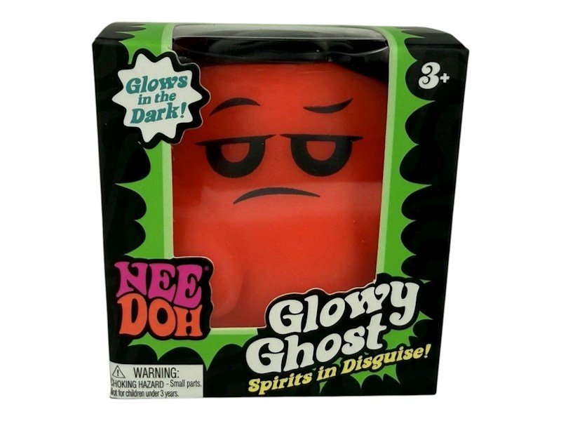 NeeDoh Glowy Ghost Spirits In Disguise (Random Facial Expression) Squishy Fidget Toy Orange
