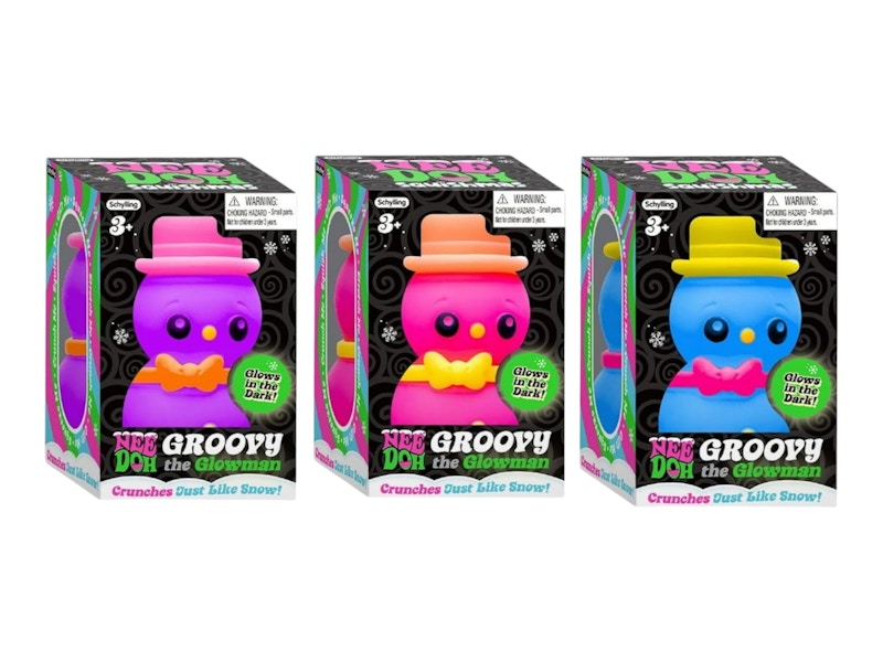 NeeDoh Groovy the Glowman Squishy Fidget Toy Set of 3 Pink/ Blue/ Purple
