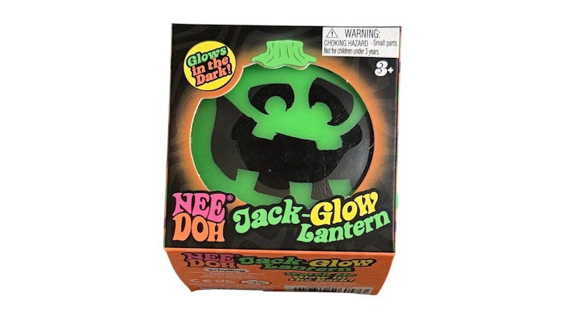 NeeDoh Jack-Glow Lantern Squishy Fidget Toy (Random Facial Expression) Green