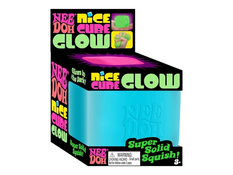 NeeDoh Nice Cube Glow Squishy Fidget Spielzeug, blau