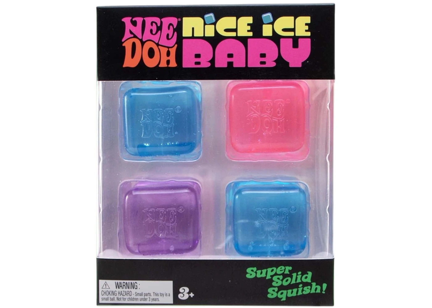 NeeDoh Nice Ice Baby Squishy Fidget Toy Set of 4 Blue/Purple/Pink