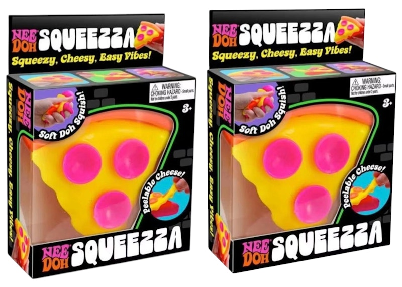 NeeDoh Squeeza Pizza Squishy Fidget Toy 2x Lot - US