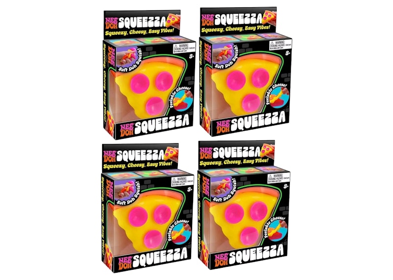 NeeDoh Squeeza Pizza Squishy Fidget Toy 4x Lot - US