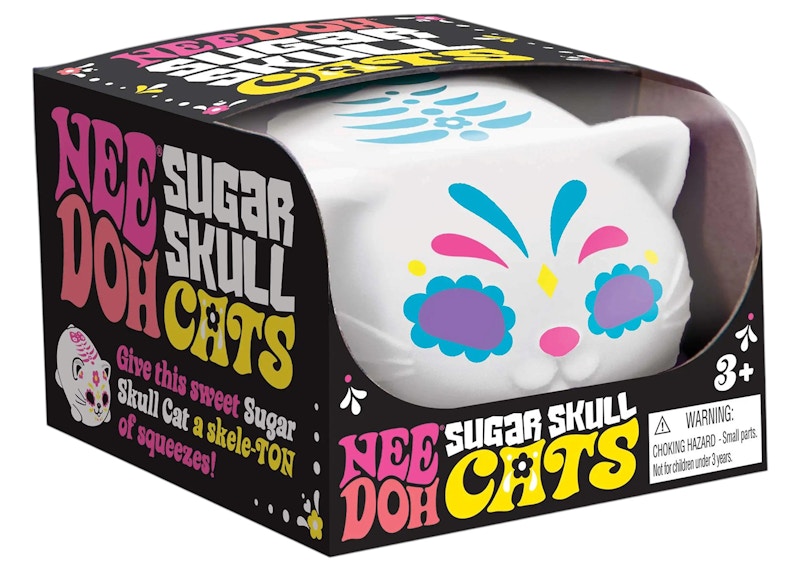 NeeDoh Sugar Skull Cool Cats Squishy Fidget Toy Blue