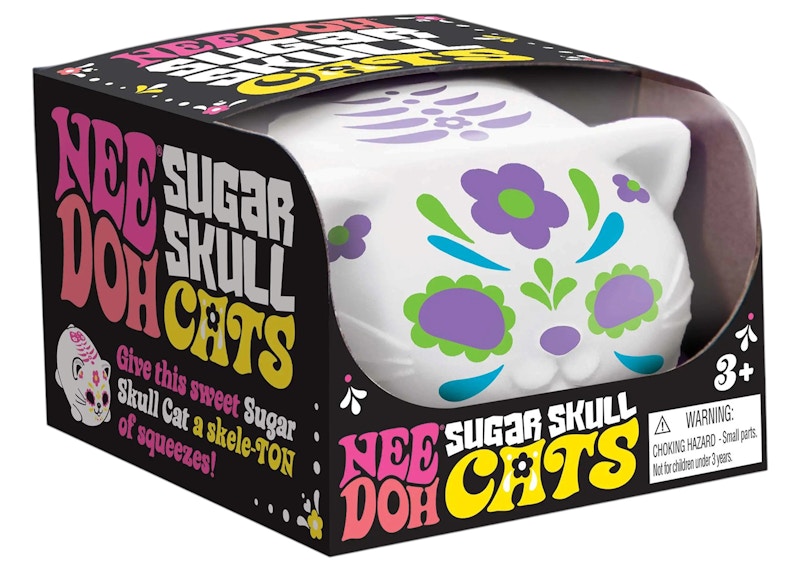 NeeDoh Sugar Skull Cool Cats Squishy Fidget Toy Green
