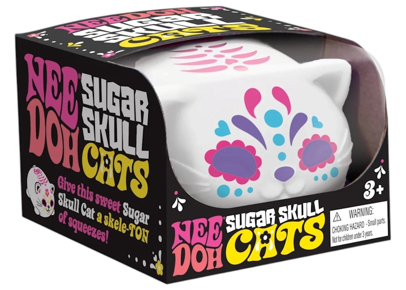 NeeDoh Sugar Skull Cool Cats Squishy Fidget Toy Pink