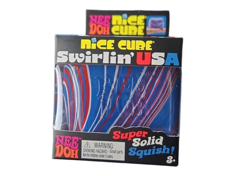 NeeDoh Swirlin USA Squishy Fidget Toy Red/ White/ Blue