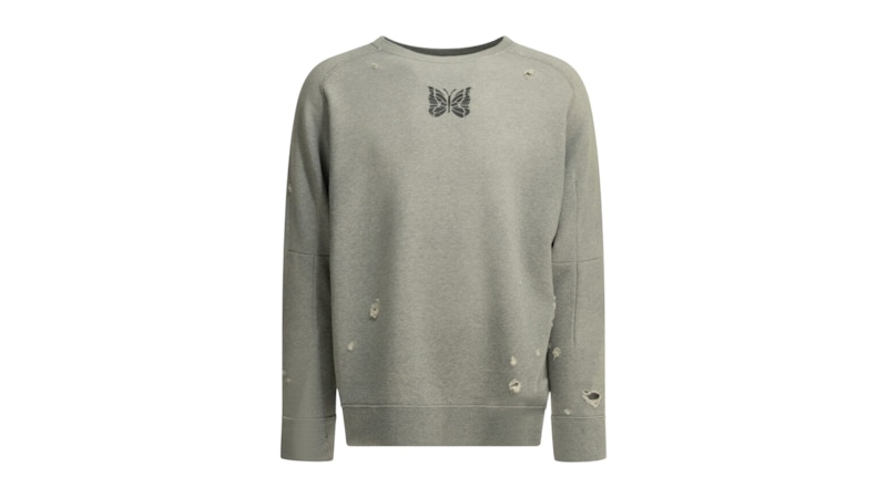 Needles Deconstructed Crewneck Sweatshirt Grey