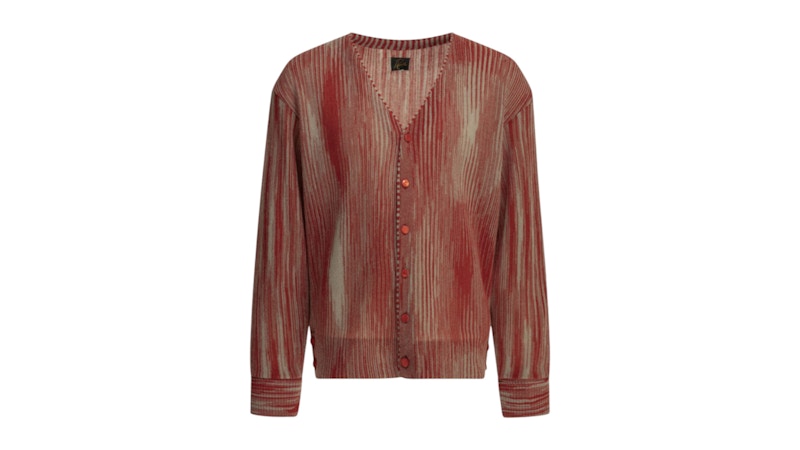 Needles Striped Cardigan Red